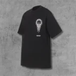 Ornate Cross Graphic Black T-Shirt - Image 2