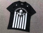 Foti Skull Stripes Black & White T-Shirt - Image 5