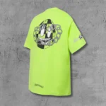 Checker Face Neon Green Pocket T-Shirt - Image 3