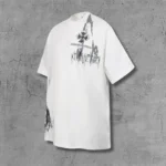 Painted Triple Cross Graphic White T-Shirt - Image 2
