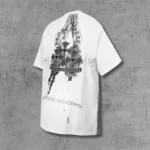 Painted Triple Cross Graphic White T-Shirt - Image 3