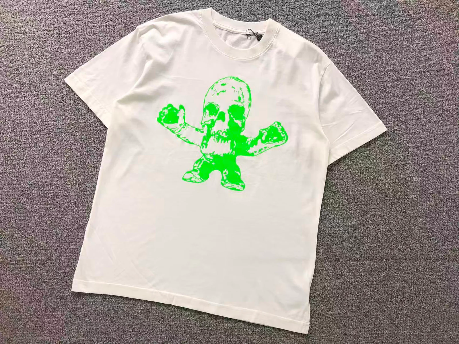 61026194_1eccc955-5f2b-4207-8263-c3d4c61aeb39 Foti Green Skull White & Black T-Shirt - Image 1