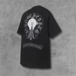 Framed Horseshoe Cross Black T-Shirt - Image 3