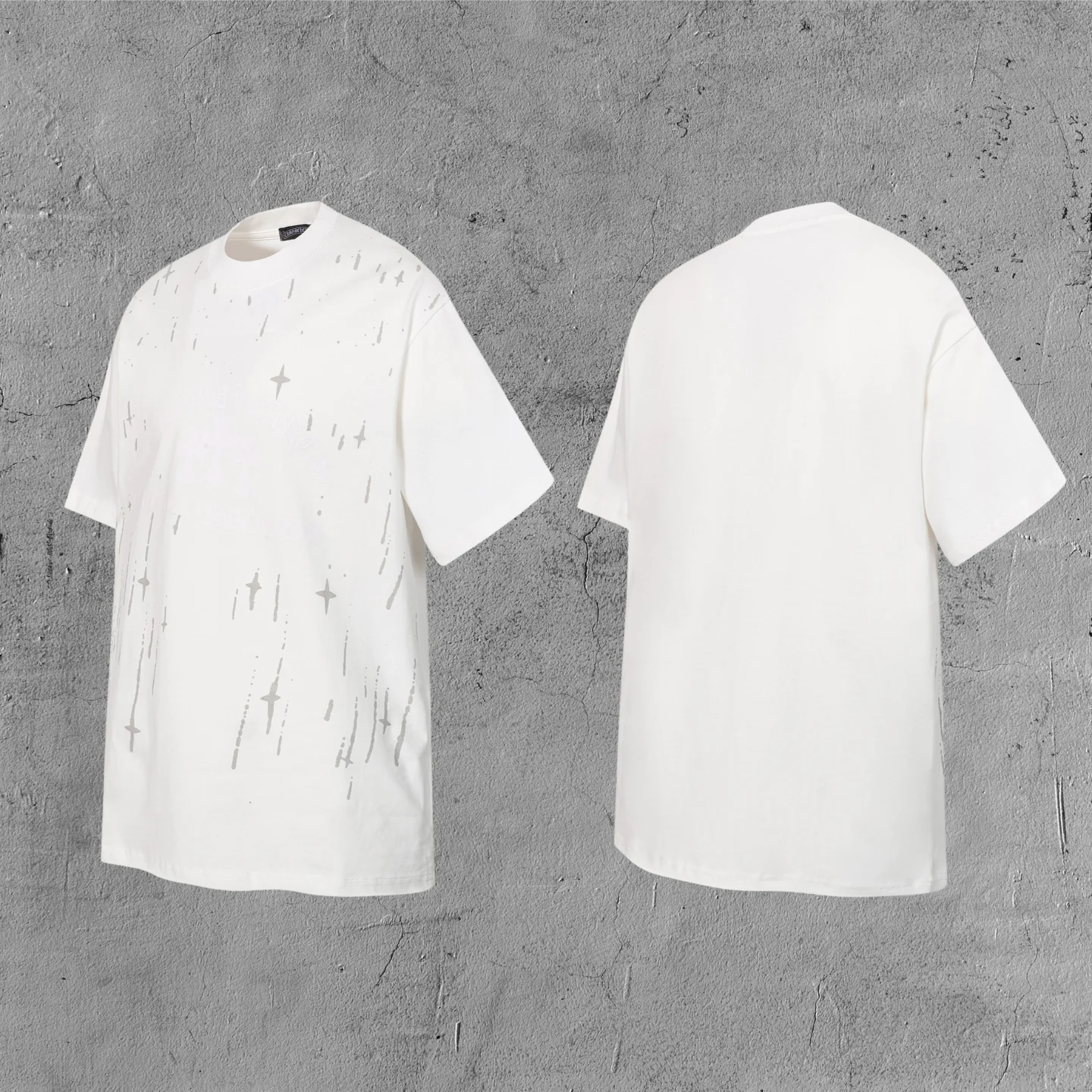 82 Falling Star Cross White T-Shirt - Image 1