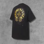Paint Dots Yellow Horseshoe Black T-Shirt - Image 2
