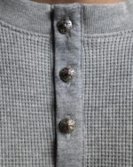 Grey Wool Buttoned T-Shirt - Image 5