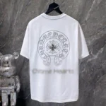 Studded Horseshoe Logo White T-Shirt - Image 2