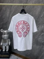 Red & Blue Horseshoe Logo White T-Shirt - Image 2