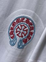 Red & Blue Horseshoe Logo White T-Shirt - Image 6
