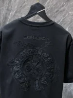 Black Embroidered Horseshoe T-Shirt - Image 3
