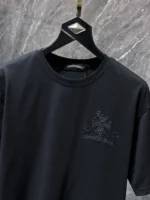 Black Embroidered Horseshoe T-Shirt - Image 5