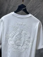 White Embroidered Horseshoe Cross T-Shirt - Image 3