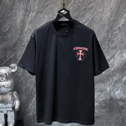 Pink Double Cross Black T-Shirt
