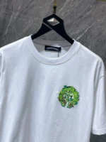 Embroidered Floral Horseshoe White T-Shirt - Image 5