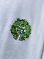 Embroidered Floral Horseshoe White T-Shirt - Image 6
