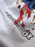 Color Splash Blue Cross White T-Shirt - Image 4