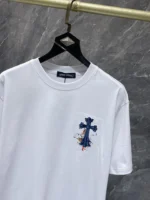 Color Splash Blue Cross White T-Shirt - Image 5
