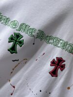 Paint Splatter Cross White T-Shirt - Image 4