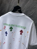 Paint Splatter Cross White T-Shirt - Image 3