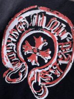 Faded Horseshoe Print Black T-Shirt - Image 4
