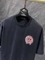 Faded Horseshoe Print Black T-Shirt - Image 5