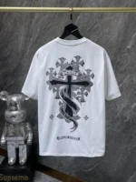 Silver Cross Swirl White T-Shirt - Image 2