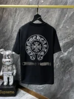 Studded Horseshoe Logo Black T-Shirt - Image 2