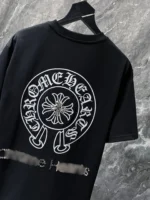 Studded Horseshoe Logo Black T-Shirt - Image 3