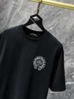 Studded Horseshoe Logo Black T-Shirt - Image 6