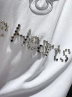 Studded Horseshoe Logo White T-Shirt - Image 5