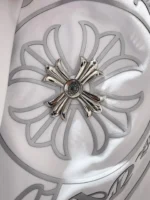 Studded Horseshoe Logo White T-Shirt - Image 4