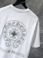 Studded Horseshoe Logo White T-Shirt - Image 3