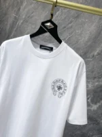 Studded Horseshoe Logo White T-Shirt - Image 6