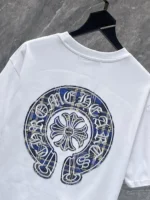 Blue Plaid Horseshoe White T-Shirt - Image 3