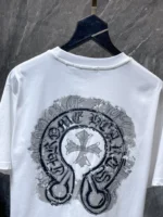 Washed Horseshoe Cross White T-Shirt - Image 3