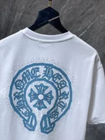 Blue Horseshoe Logo White T-Shirt - Image 3