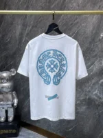 Blue Horseshoe Logo White T-Shirt - Image 2