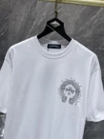 Monochrome Horseshoe Logo White T-Shirt - Image 5