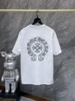 Monochrome Horseshoe Logo White T-Shirt - Image 2