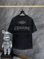 Rhinestone Script Logo Black T-Shirt - Image 2
