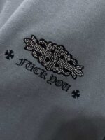 Rhinestone Script Logo Grey T-Shirt - Image 6