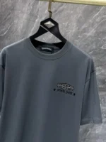 Rhinestone Script Logo Grey T-Shirt - Image 5